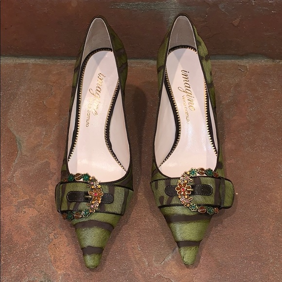 Vince Camuto | Shoes | Womens Vince Camuto Imagine Green Zebra Heels |  Poshmark